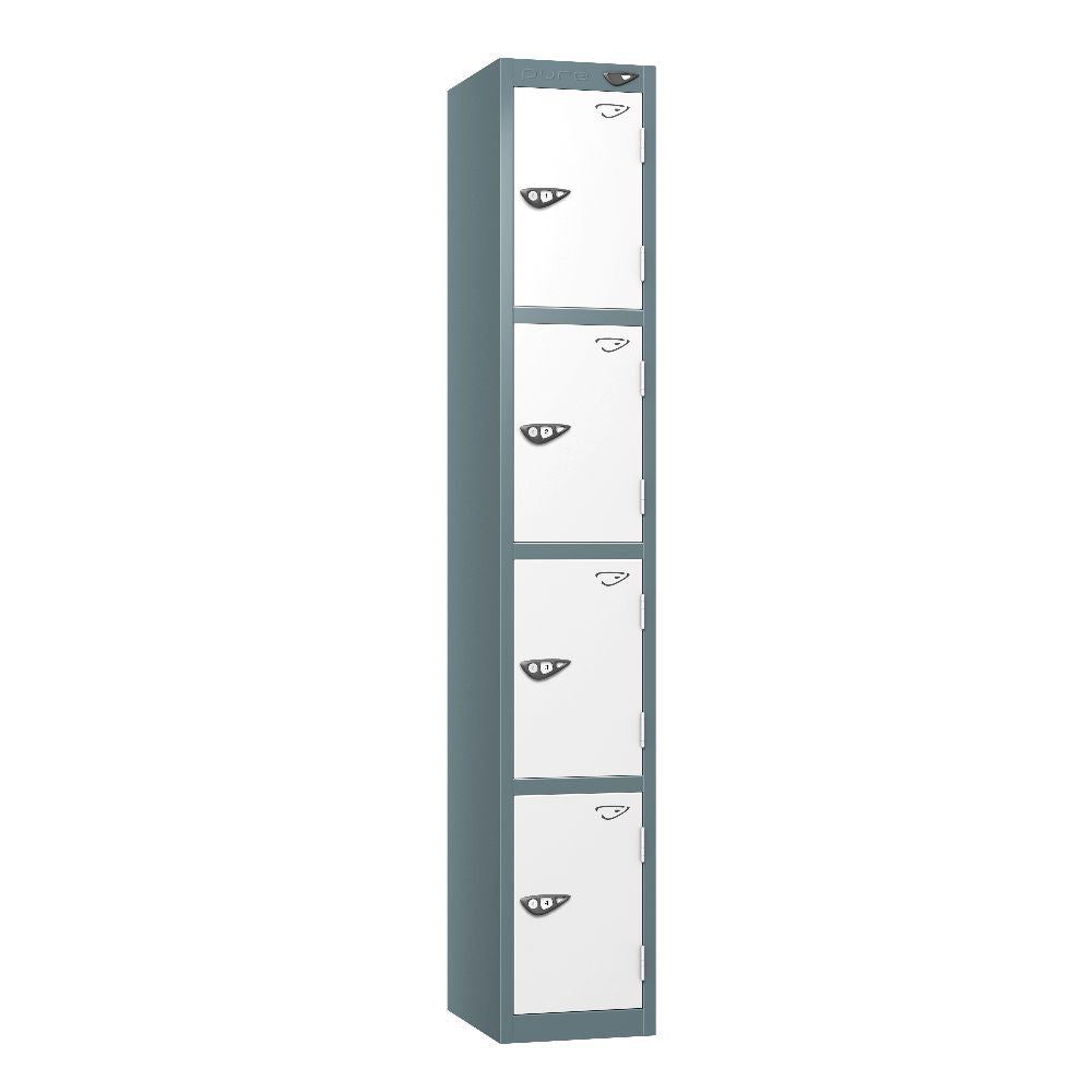 Prime 4-Door Steel Locker Slate Grey Arctic White