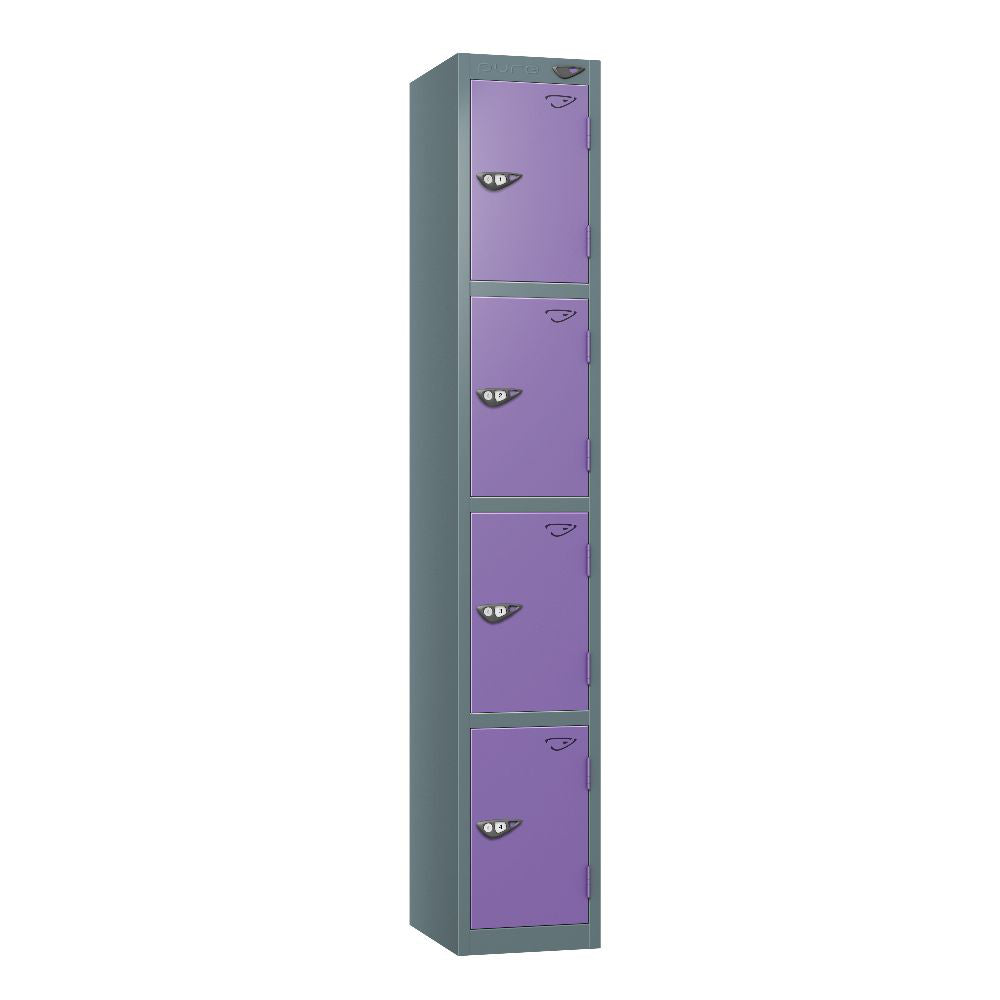 Prime 4-Door Steel Locker Slate Grey Orchid Violet