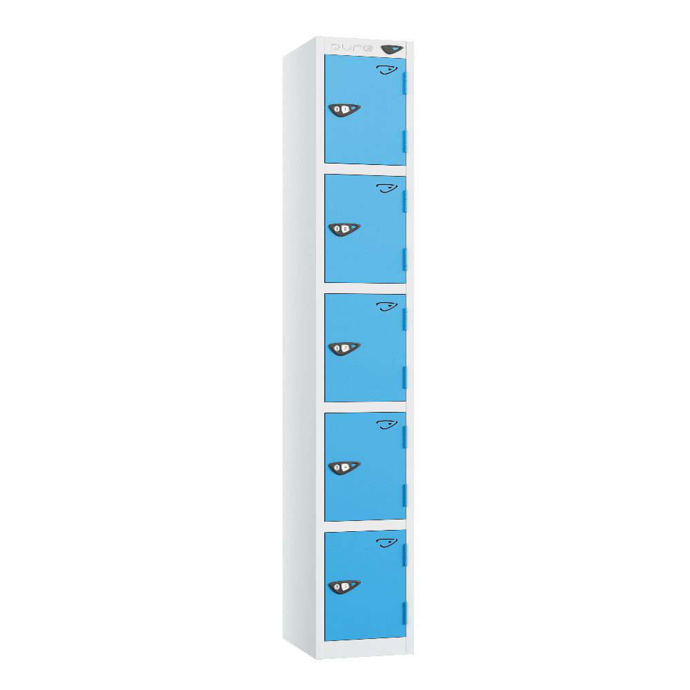 Prime 5-Door Steel Locker Arctic White Cornflower Blue