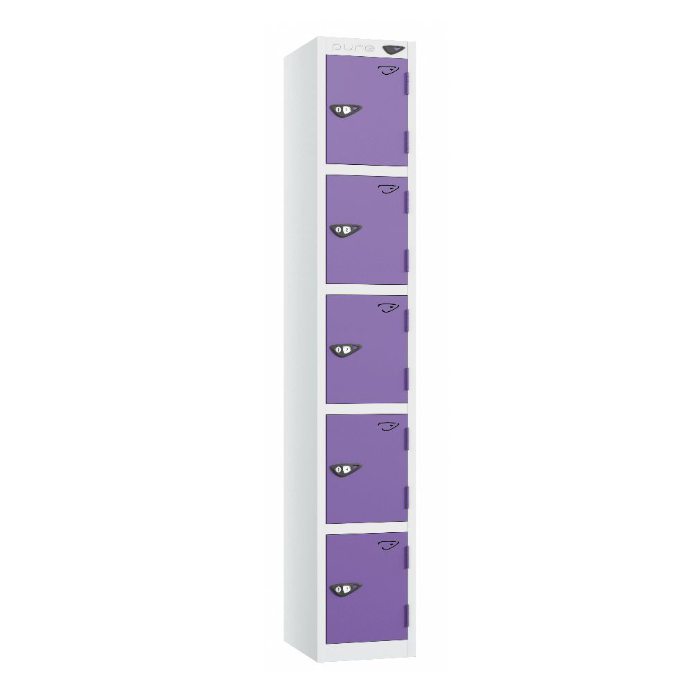 Prime 5-Door Steel Locker Arctic White Orchid Violet
