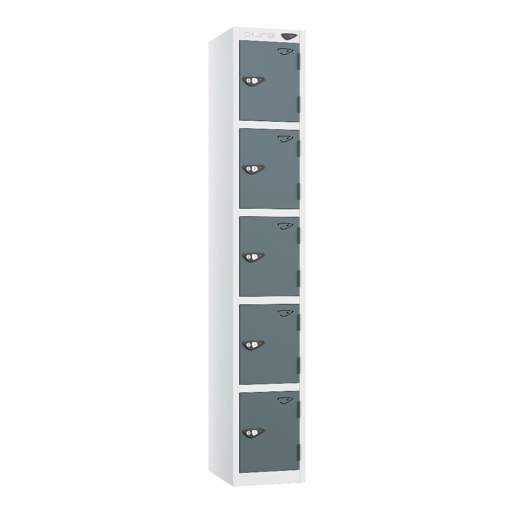 Prime 5-Door Steel Locker Arctic White Slate Grey