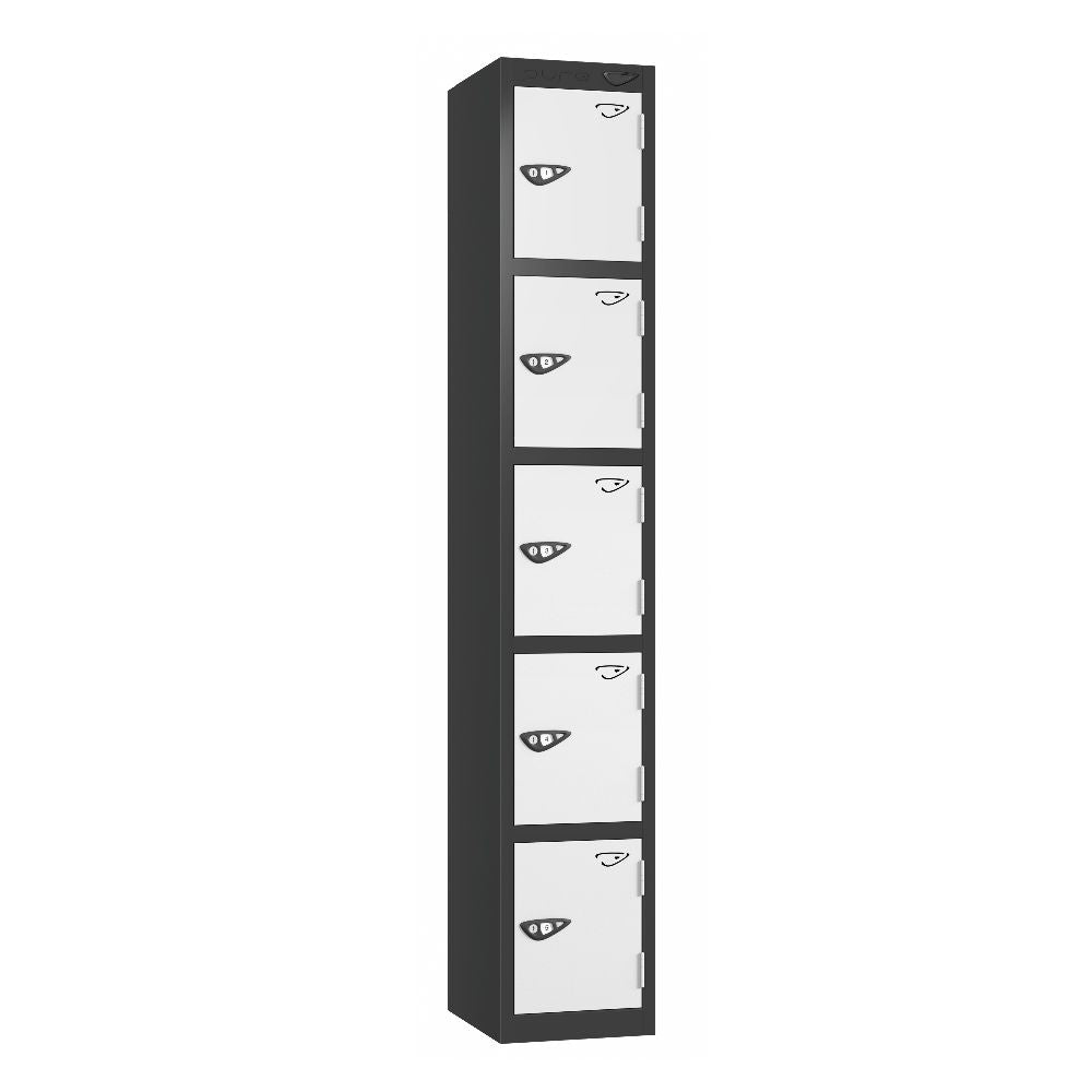 Prime 5-Door Steel Locker Black Arctic White