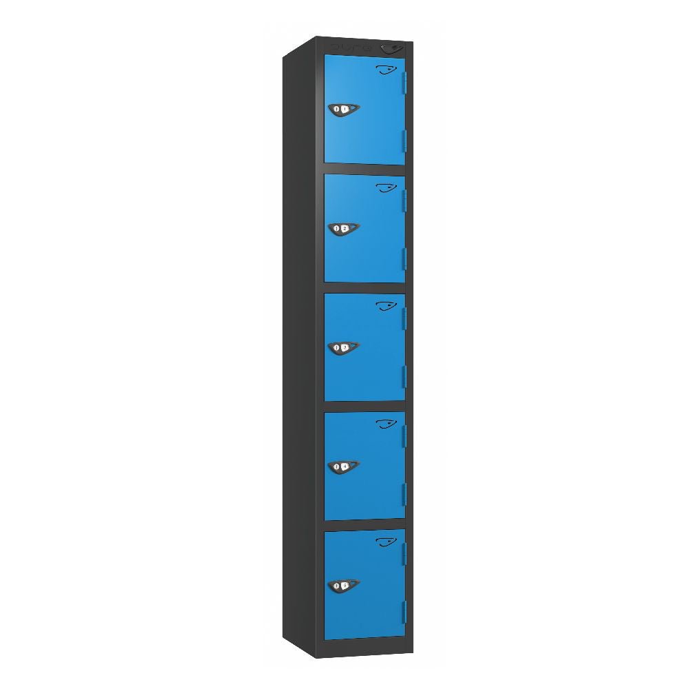 Prime 5-Door Steel Locker Black Black