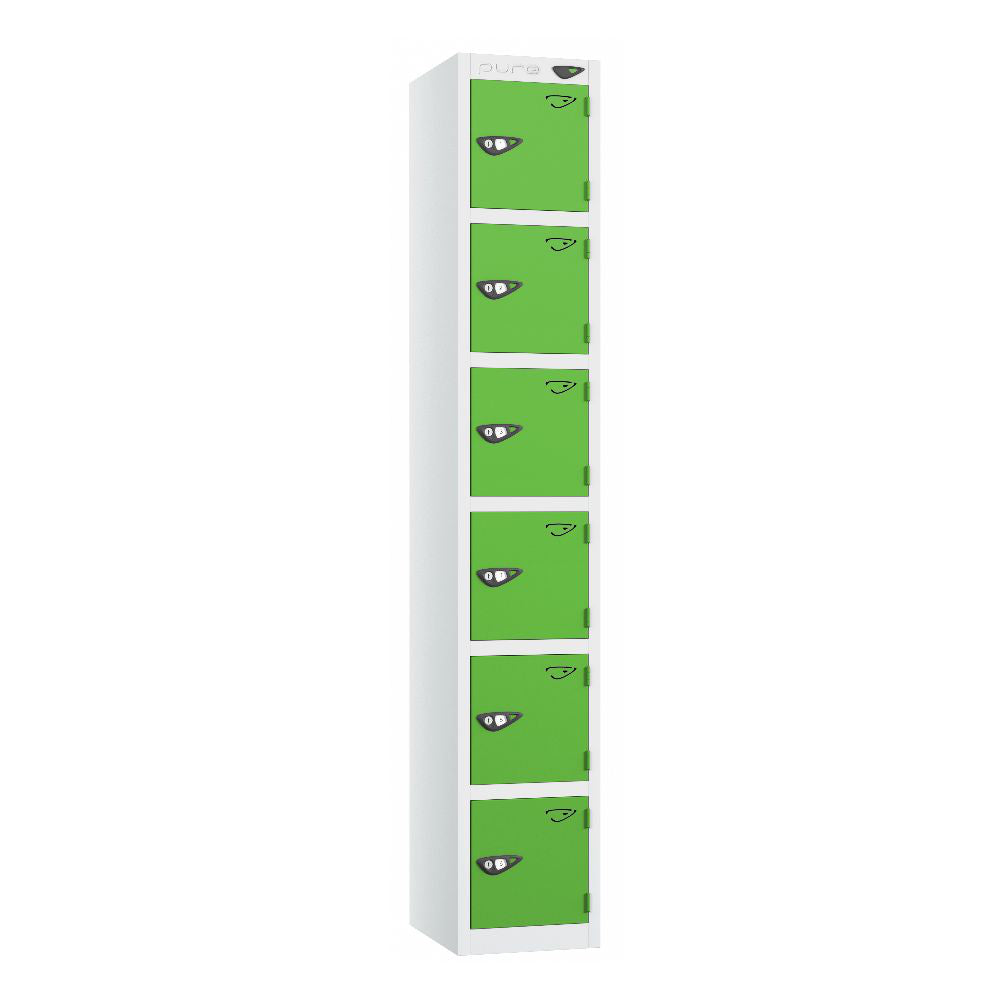 Prime 6-Door Steel Locker Arctic White Forest Green
