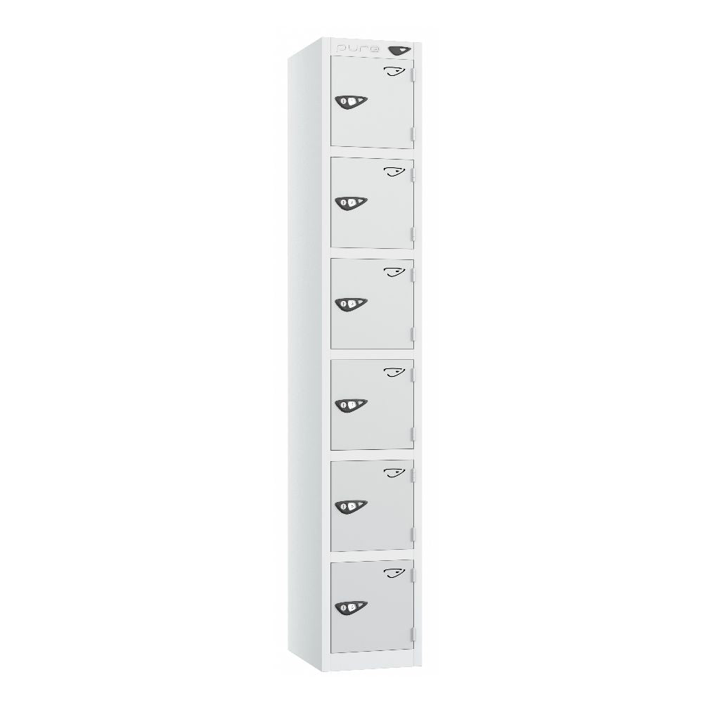 Prime 6-Door Steel Locker Arctic White Pearl Silver