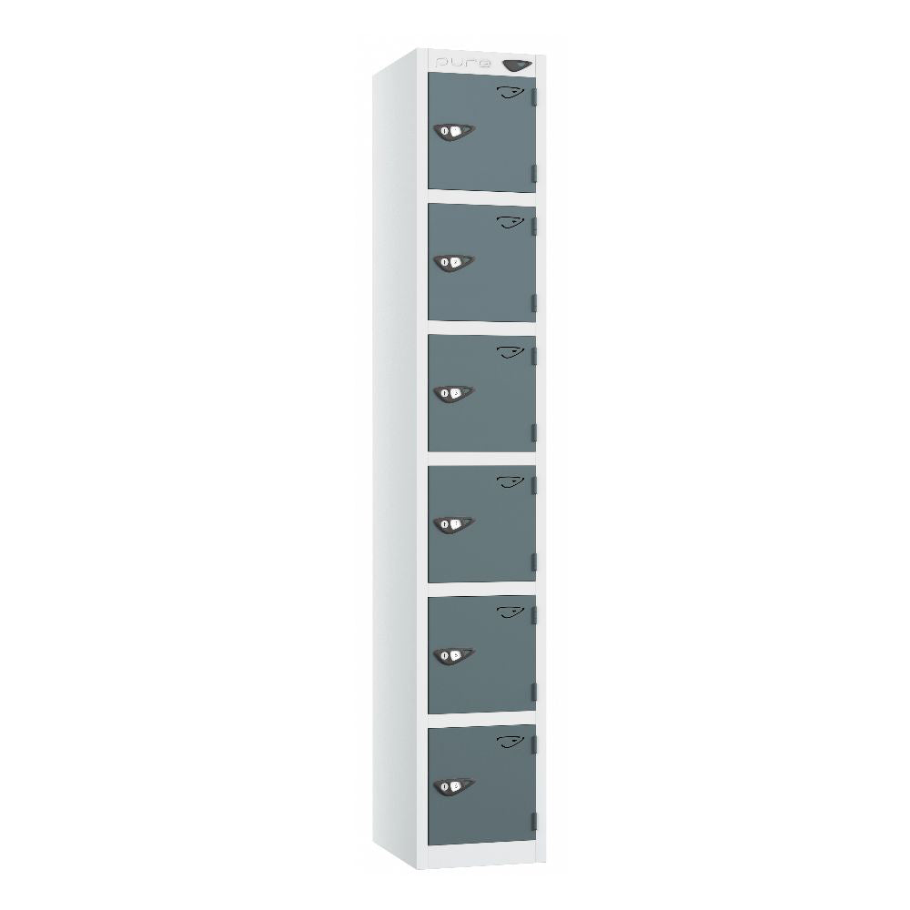 Prime 6-Door Steel Locker Arctic White Slate Grey