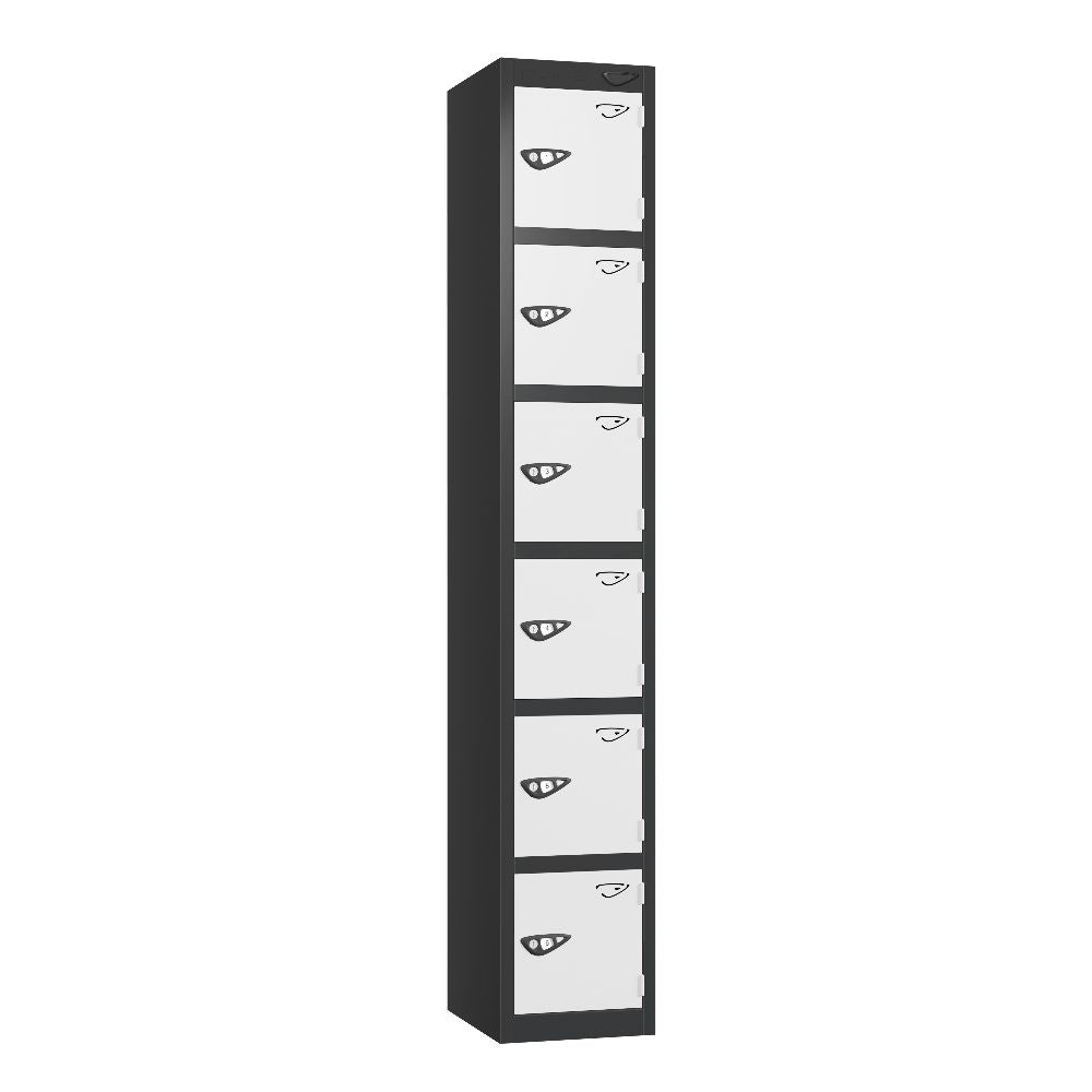 Prime 6-Door Steel Locker Black Arctic White