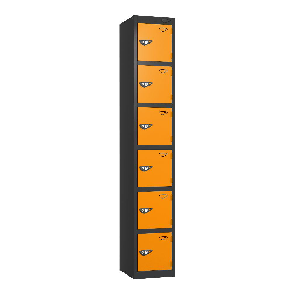 Prime 6-Door Steel Locker Black Magma