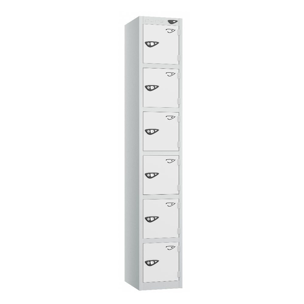 Prime 6-Door Steel Locker Pearl Silver Arctic White
