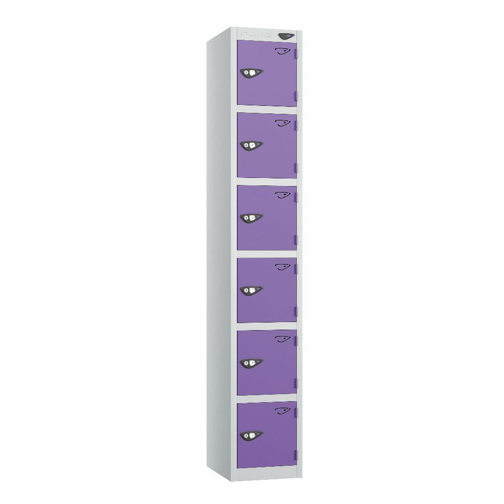 Prime 6-Door Steel Locker Pearl Silver Orchid Violet