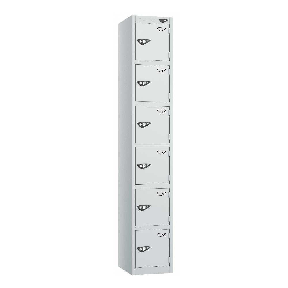 Prime 6-Door Steel Locker Pearl Silver Pearl Silver