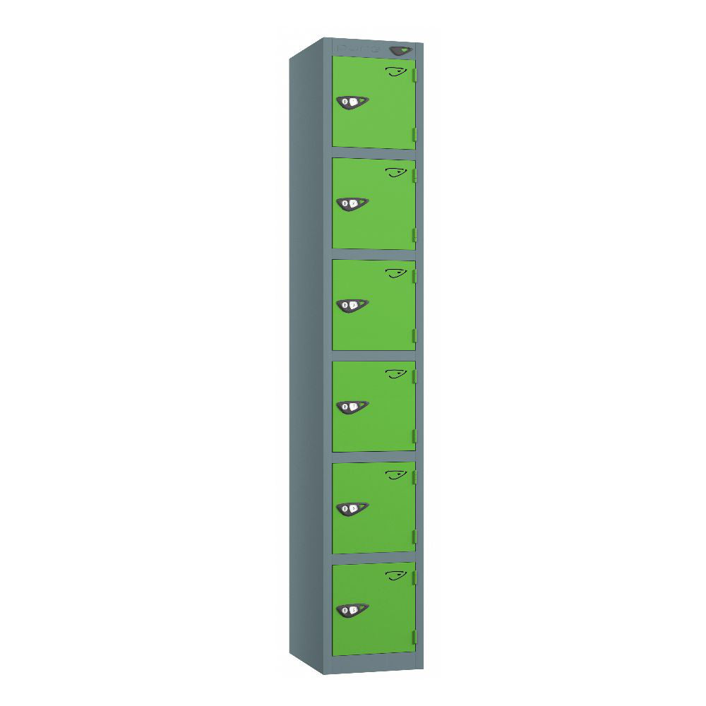 Prime 6-Door Steel Locker Slate Grey Forest Green