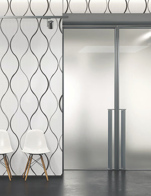 Ezoboard Print Sheet Wall Panel In Two Toned Finish With White Tub Chair