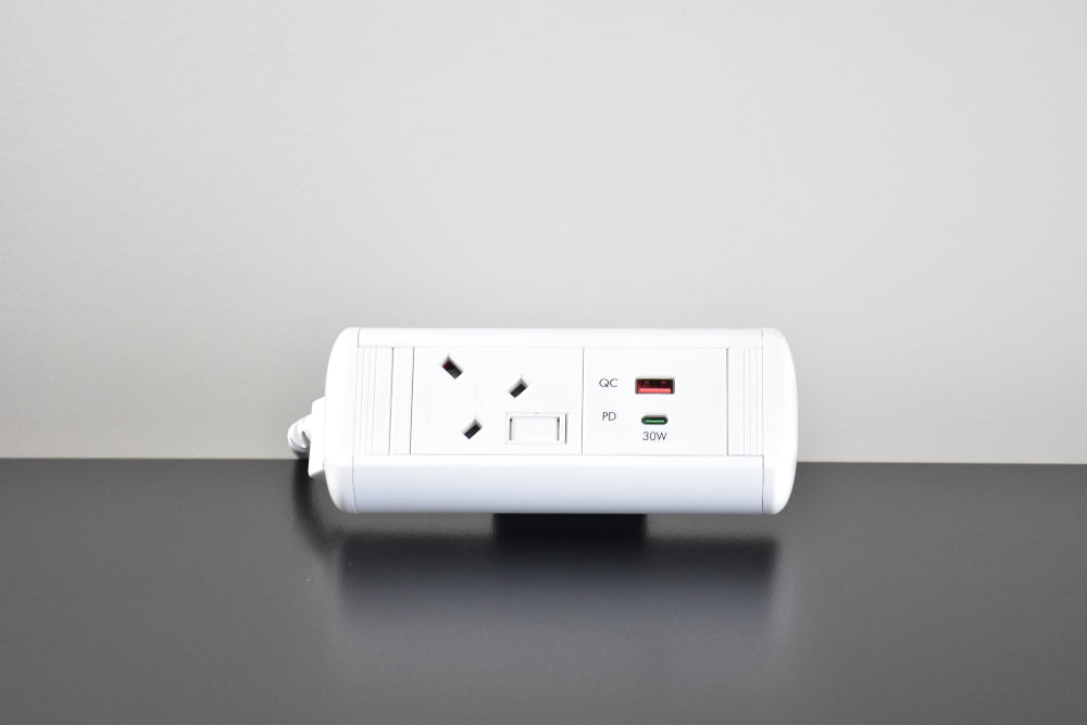Protea 1 No UK Socket On Desk Power Module White 2