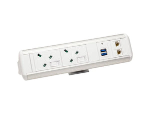 Protea On Desk Power Module With 2X Power 2X Data And 2X Usb Charge Black 2