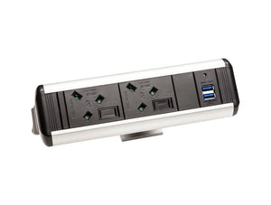 Protea On Desk Power Module With 2X Power 2X Data And 2X Usb Charge Black 3