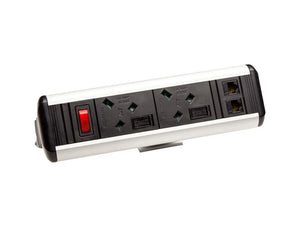 Protea On Desk Power Module With 2X Power 2X Data And 2X Usb Charge White 10