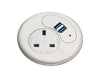 Punto Plus In Desk Power Module Dual USB C White