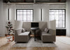 Quadra Acoustic Soft Modular Sofa with Indoor Plant and Cushion in Reception Setting