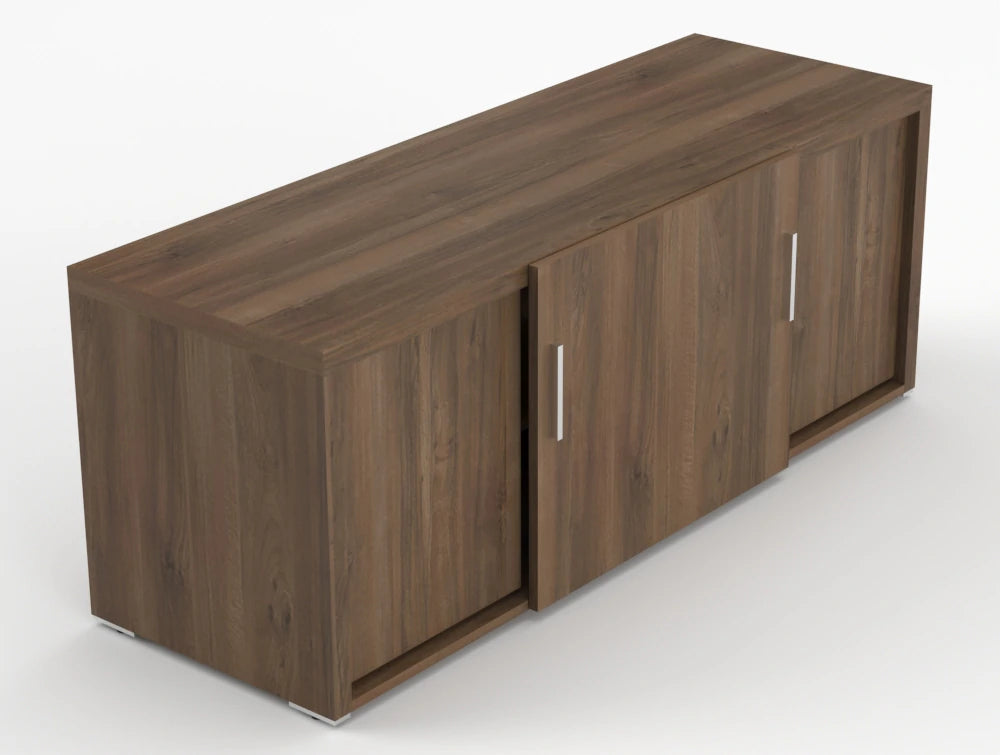 Quando Executive Credenza Unit Dark Walnut Finish