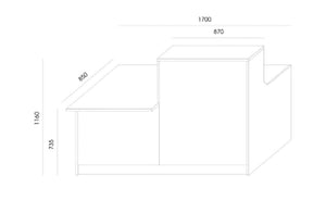 Reception Counter Sv 120 Dimensions