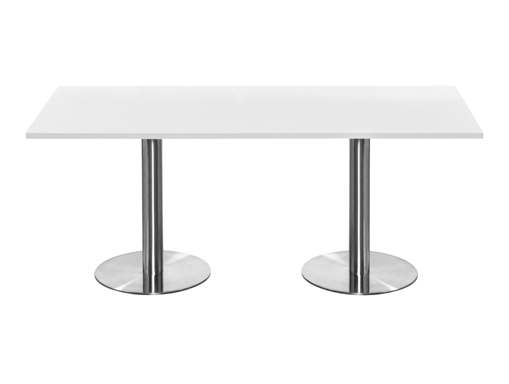 Rectangular Dining or Conference Brushed Steel Table 1800mm 2