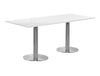 Rectangular Dining or Conference Brushed Steel Table 1800mm 4