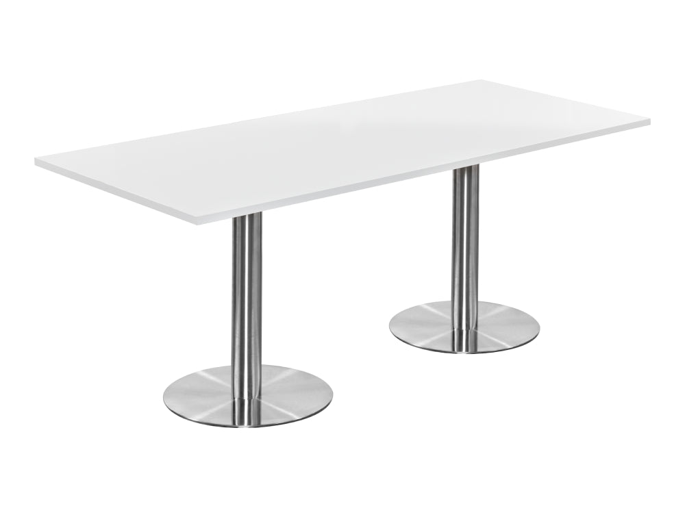 Rectangular Dining or Conference Brushed Steel Table 1800mm