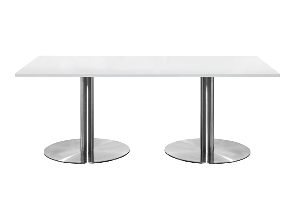 Rectangular Dining or Conference Brushed Steel Table 2000mm 2