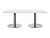 Rectangular Dining or Conference Brushed Steel Table 2000mm 2
