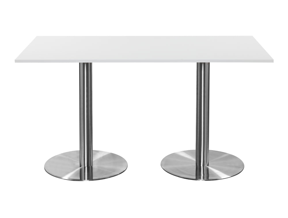 Rectangular Poseur Brushed Steel Table 2000mm 2