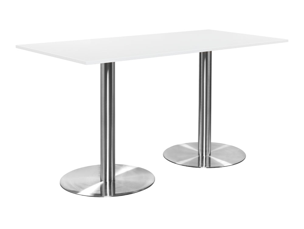 Rectangular Poseur Brushed Steel Table 2000mm 3