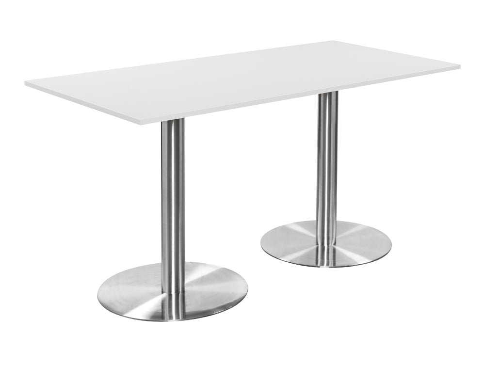 Rectangular Poseur Brushed Steel Table 2000mm