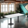 Rectangular White Top Dining Conference Table with Indoor Plants in Modern Meeting Room Setting 2