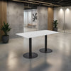 Rectangular White Top Poseur Table in Breakout Setting 2