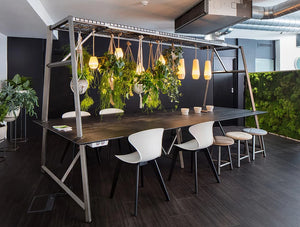 Relic Cloud Outdoor Themed Meeting Room Table With Green Wall