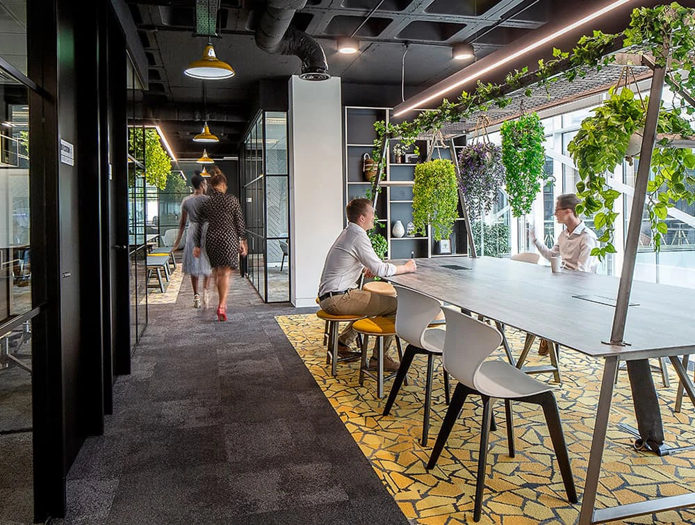 Relic Cloud Outdoor Themed Meeting Room Table With Meeting In Progress