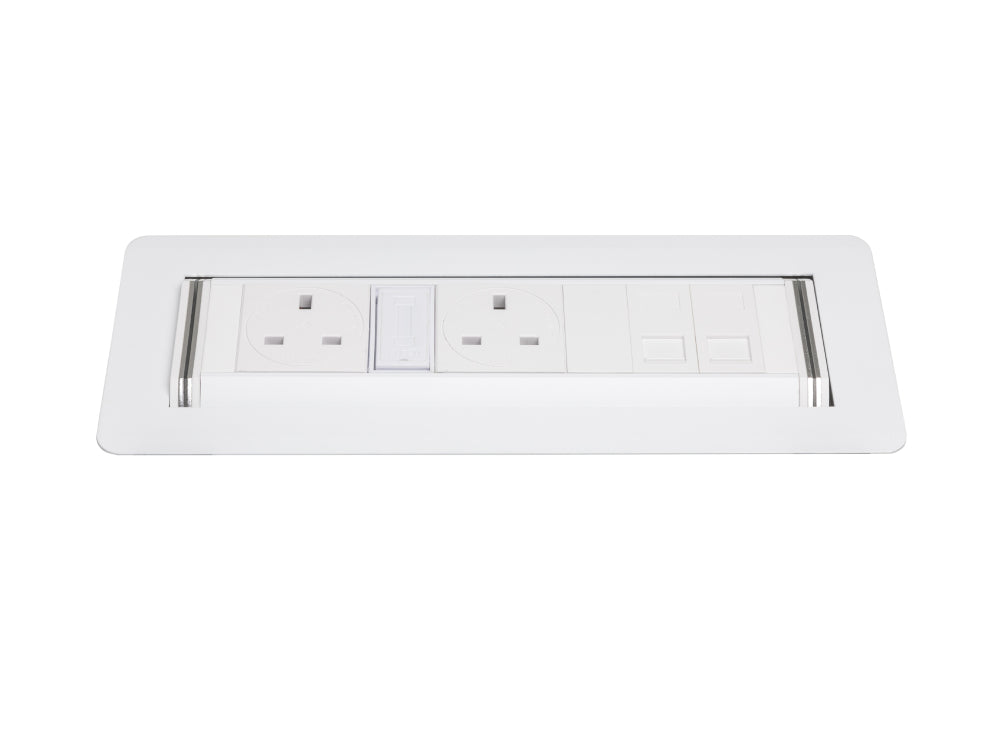 Rotadock 2 No UK Socket In Desk Power Module White 3
