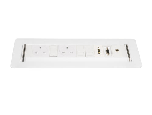 Rotadock 2 No UK Socket In Desk Power Module Black