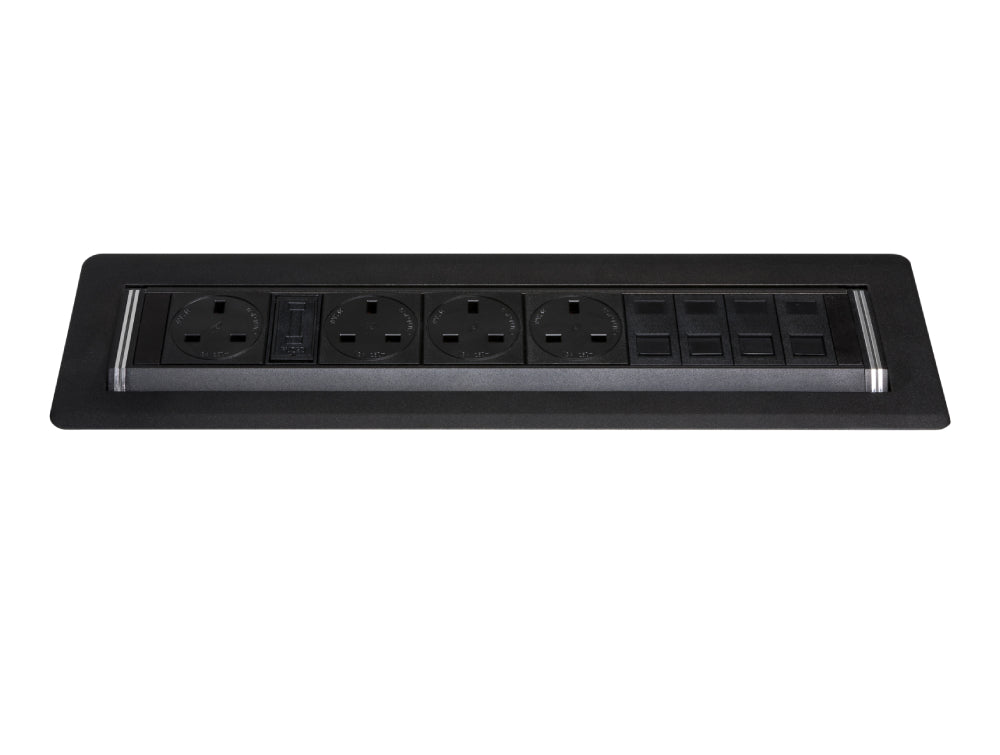 Rotadock 4 No UK Socket In Desk Power Module Black 2