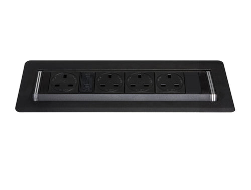 Rotadock 4 No UK Socket In Desk Power Module Black