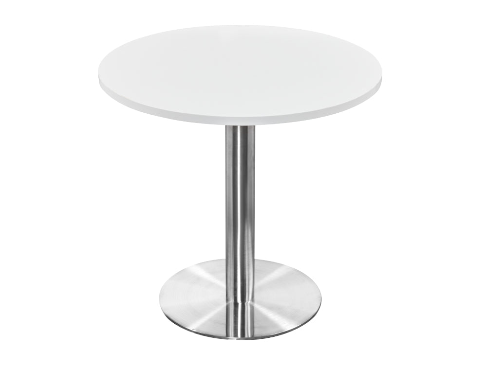 Round Dining Brushed Steel Table 800mm 2