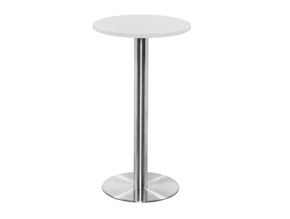 Round Poseur Brushed Steel Table 600mm 2