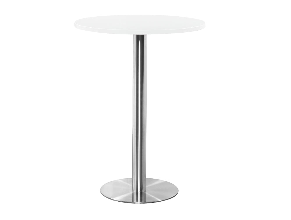 Round Poseur Brushed Steel Table 800mm