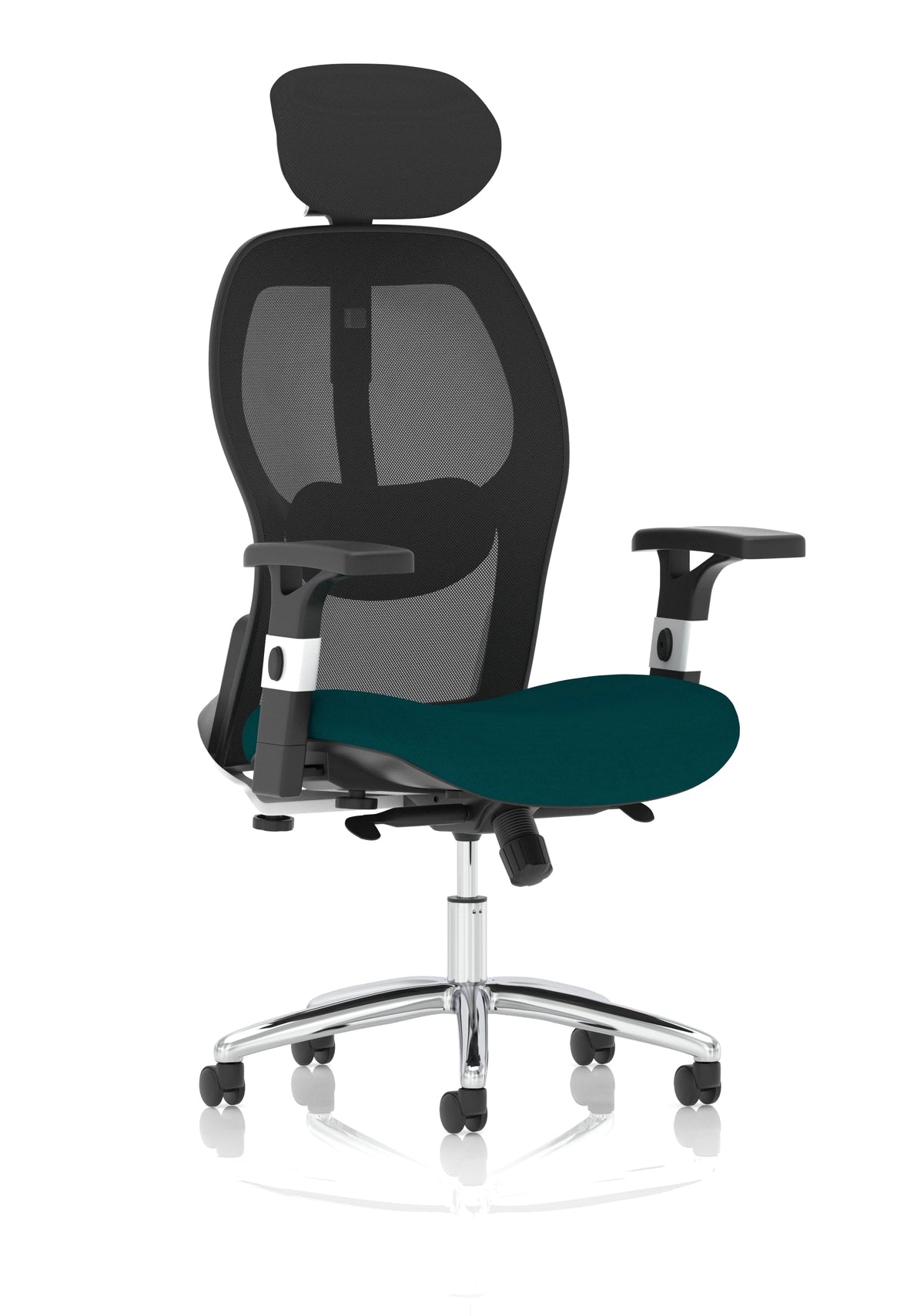 Sanderson II Black Fabric Mesh Back Chair Image 16
