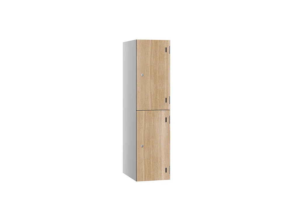 Shield SGL GL24 2-Door Low Locker - Pearl Silver & Refresh Oak