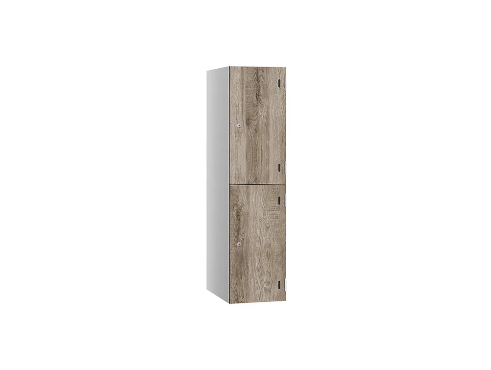 Shield SGL GL24 2-Door Low Locker - Pearl Silver & Rovere Baldolino