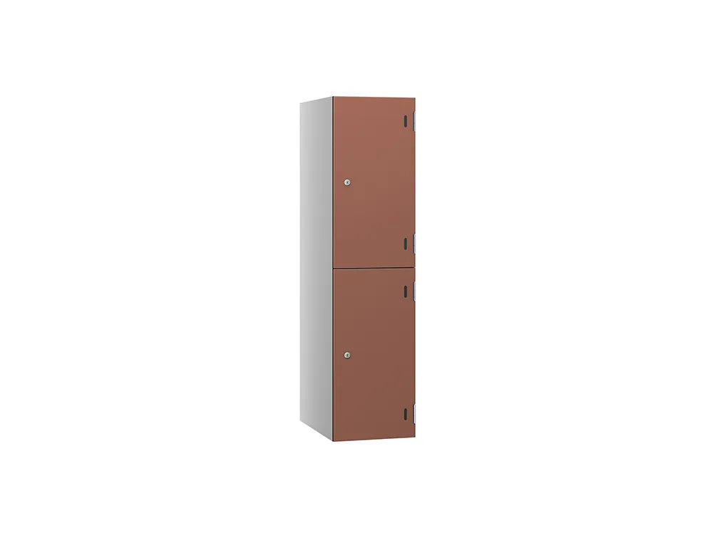 Shield SGL GL24 2-Door Low Locker - Pearl Silver & Terracotta