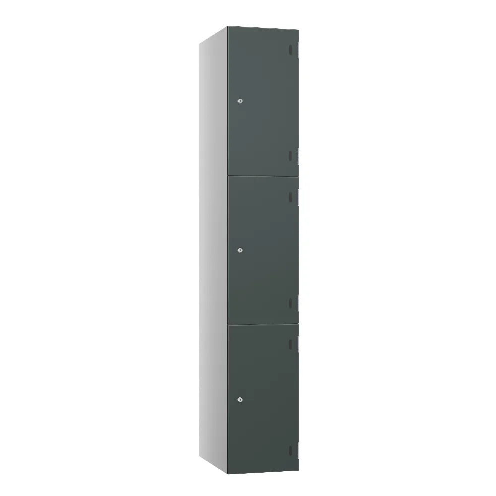 Shield SGL GL24 3-Door Locker - Pearl Silver & Charcoal Grey