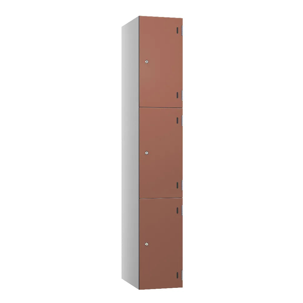 Shield SGL GL24 3-Door Locker - Pearl Silver & Terracotta